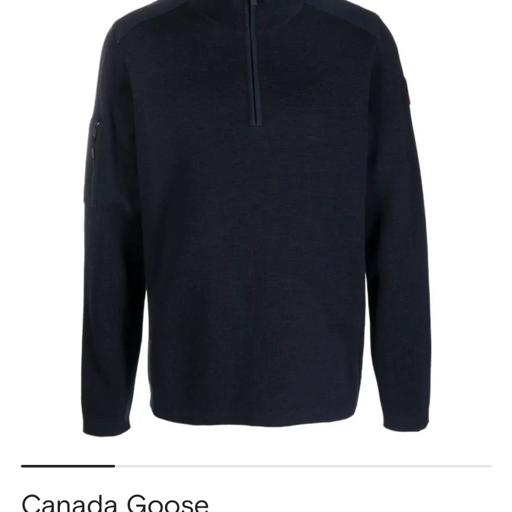 Canada Goose Men’s Navy Zip-Neck Pullover Sweater